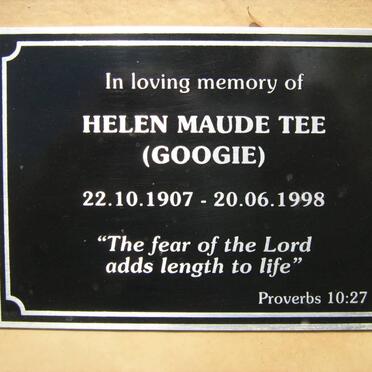 TEE Helen Maude 1907-1998