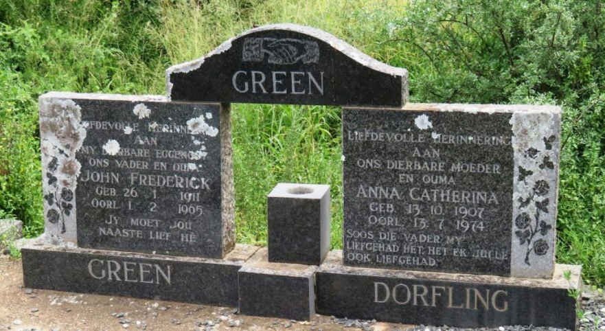 GREEN John Frederick 1911-1965 &amp; Anna Catherina DORFLING 1907-1974