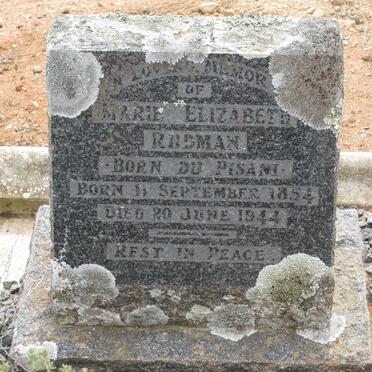 RUDMAN Marie Elizabeth nee DU PISANI 1854-1944