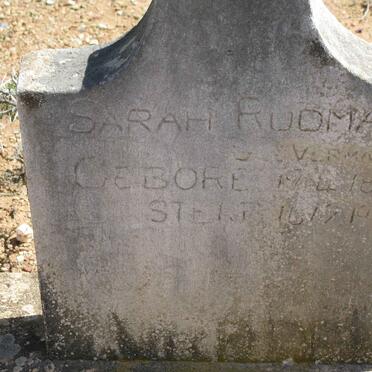 RUDMAN Sarah nee VERMAAK 1855-1937