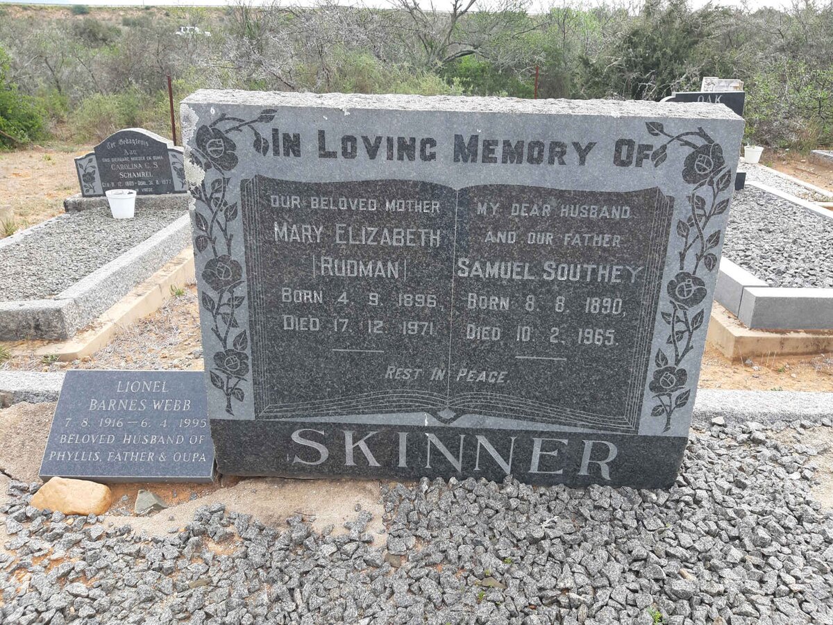 SKINNER Samuel Southey 1890-1965 &amp; Mary Elizabeth RUDMAN 1896-1971 :: WEBB Lionel Barnes 1916-1995