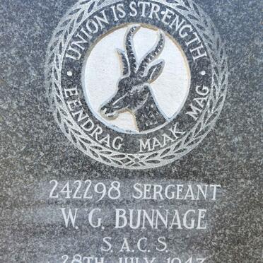 BUNNAGE W.G. -1943
