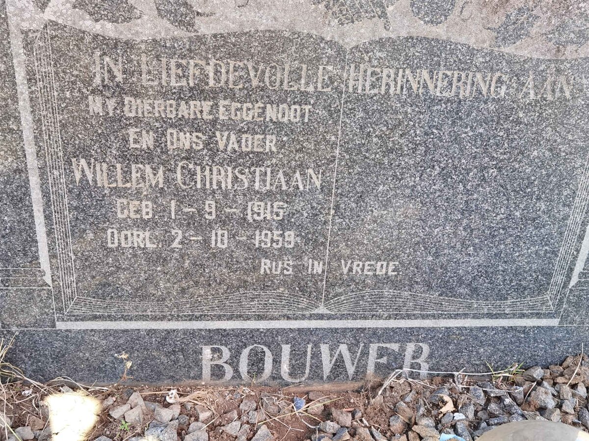 BOUWER Willem Christiaan 1915-1959