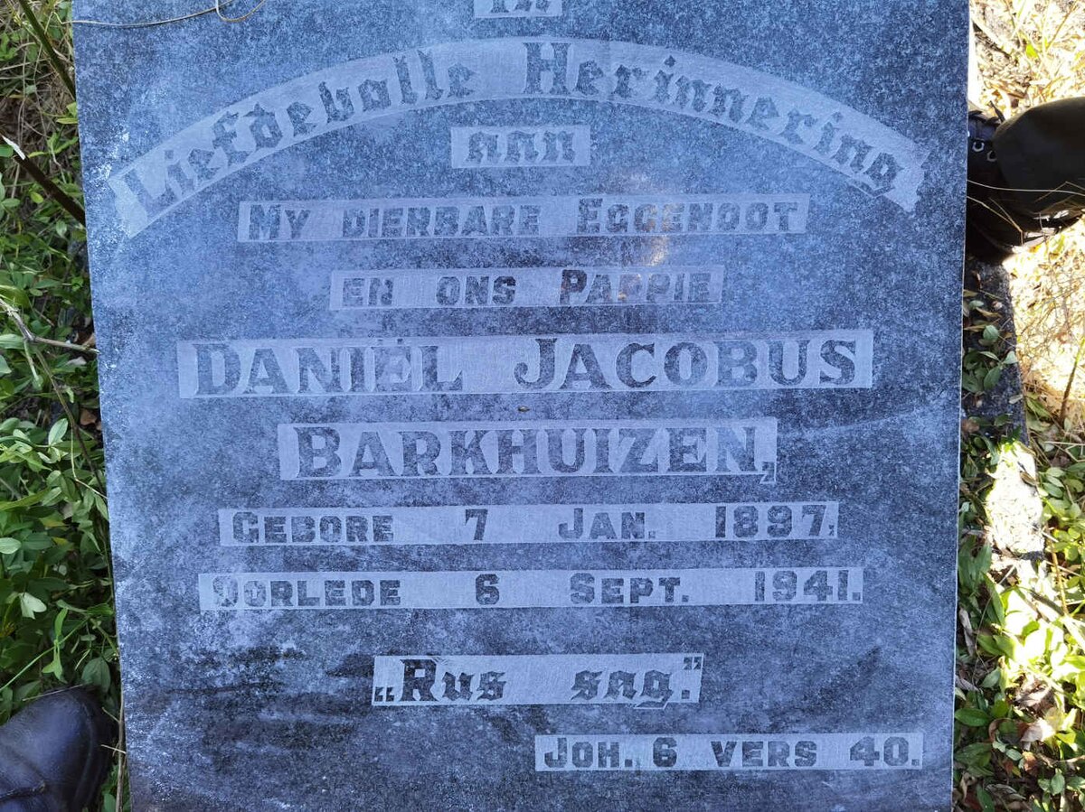 BARKHUIZEN Daniel Jacobus 1897-1941