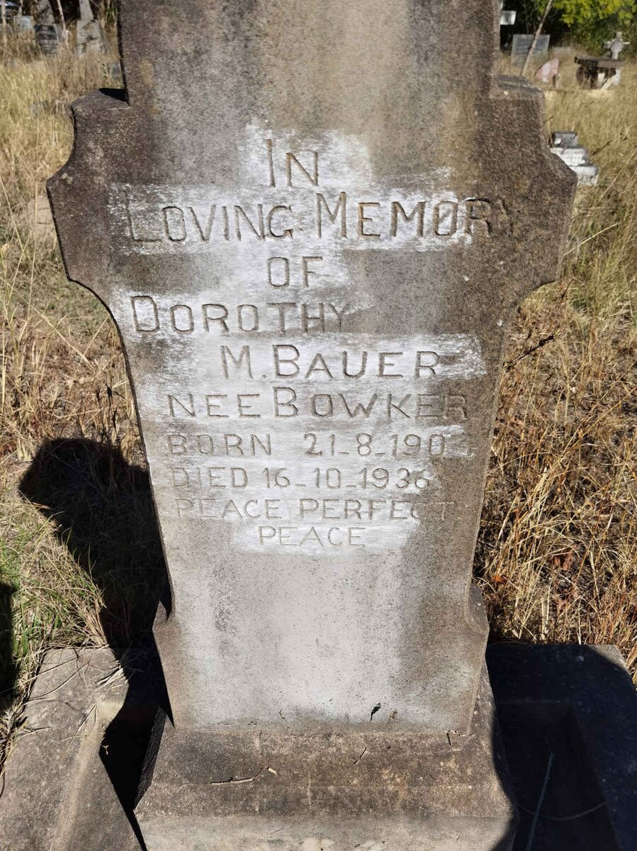 BAUER Dorothy M. nee BOWKER 1904-1936