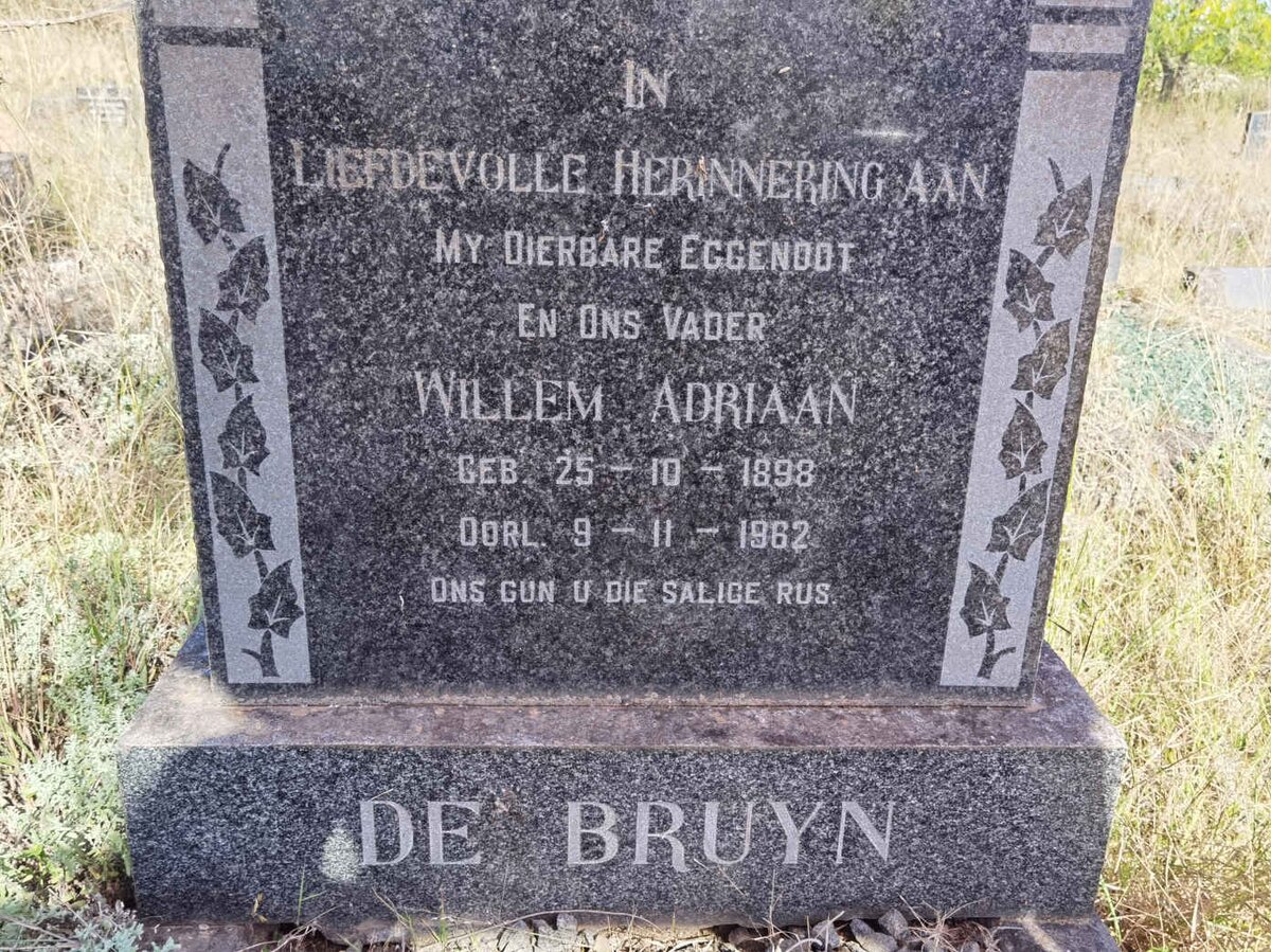 BRUYN Willem Adriaan, de 1898-1962