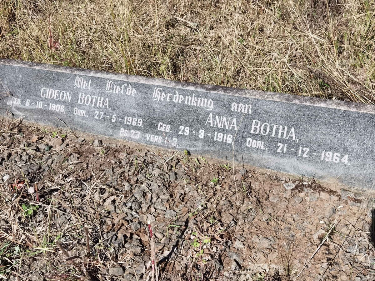 BOTHA Gideon 1906-1969 &amp; Anna 1916-1964