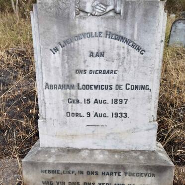 CONING Abraham Lodewicus, de 1897-1933