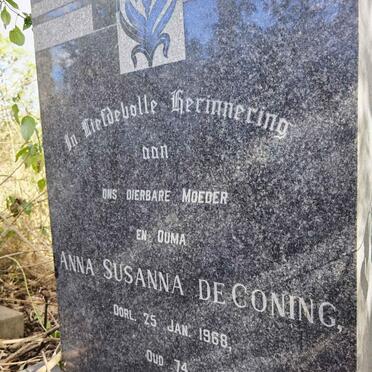 CONING Anna Susanna, de -1968