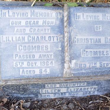 COOMBES Christian Daniel -1950 &amp; Lillian Charlotte -1964 :: COOMBES Eileen Elizabeth -1944