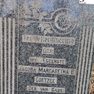 COETZEE Jacoba Margaretha B. nee VAN GASS 1879-1934