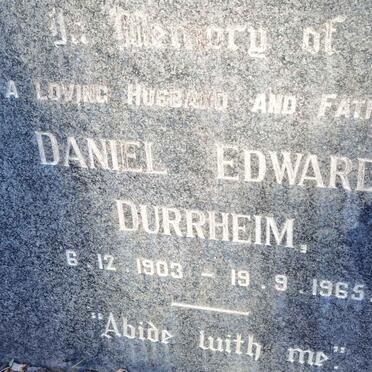 DURRHEIM Daniel Edward 1903-1965