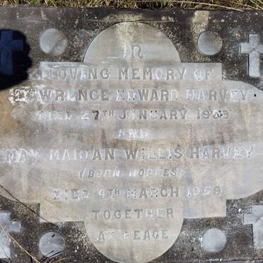 HARVEY Lawrence Edward -19?9 &amp; May Marian Willis HODGES -1959
