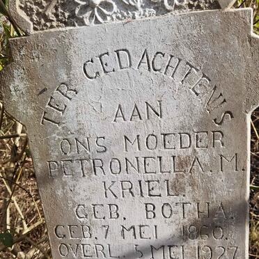 KRIEL Petronella M. nee BOTHA 1860-1927