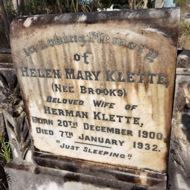 KLETTE Helen Mary nee BROOKS 1900-1932