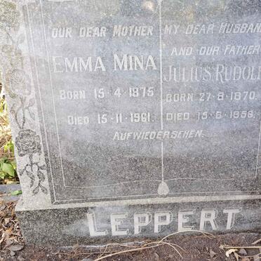 LEPPERT Julius Rudolf 1870-1956 &amp; Emma Mina 1875-1961