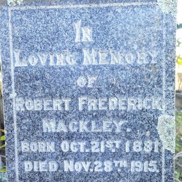 MACKLEY Robert Frederick 1881-1915