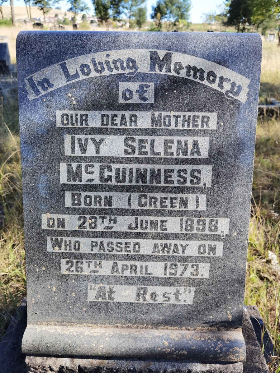 McGUINNESS Ivy Selena nee GREEN 1898-1973