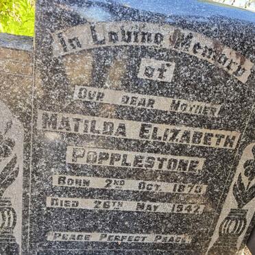 POPPLESTONE Matilda Elizabeth 187?-1942