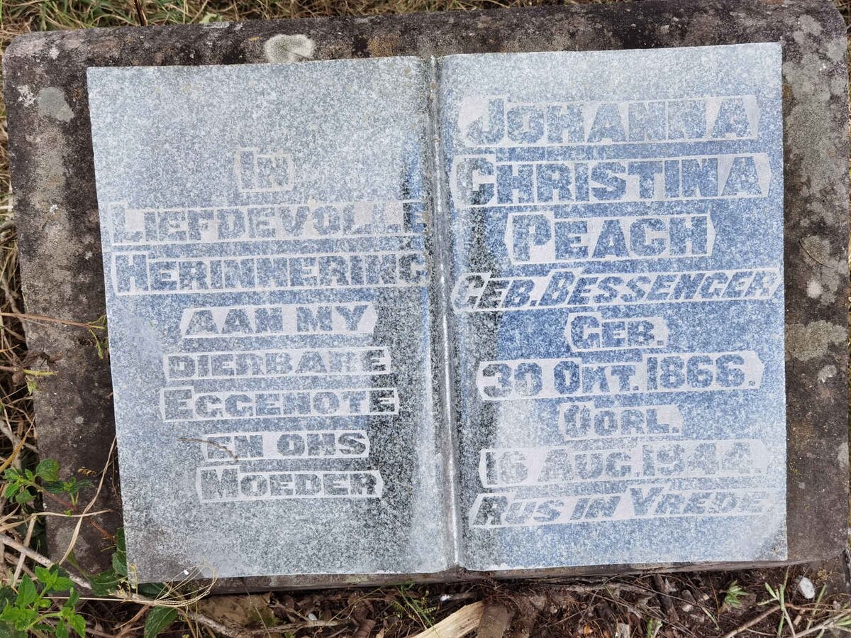 PEACH Johanna Christina nee BESSENGER 1866-1944