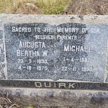 QUIRK Michael 1882-1950 &amp; Augusta Bertha W. 1890-1975