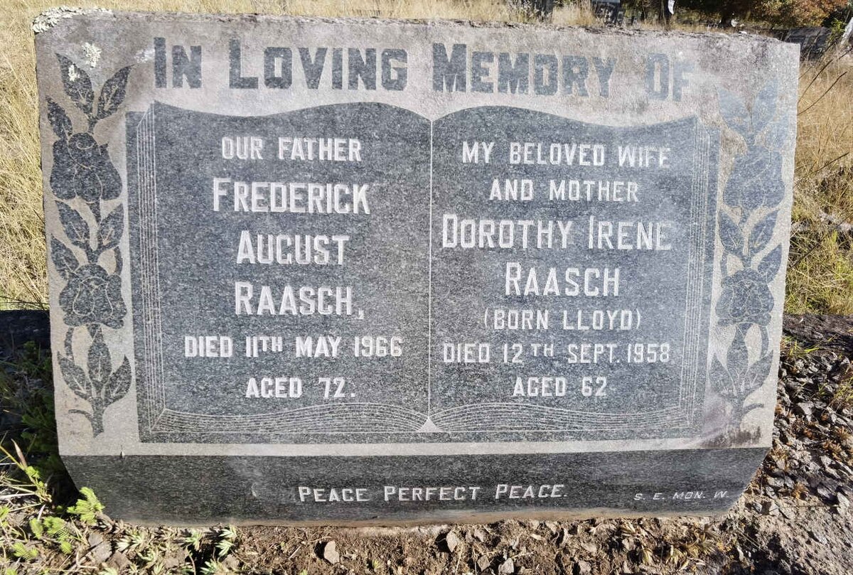 RAASCH Frederick August -1966 &amp; Dorothy Irene LLOYD -1958