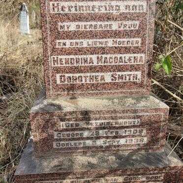 SMITH Hendrina Magdalena Dorothea nee BEZUIDENHOUT 1908-1938