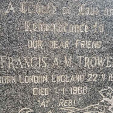 TROWELL Francis A.M. 1889-1966