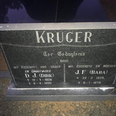 KRUGER D.J. 1926-1990 &amp; J.F. 1928-1979