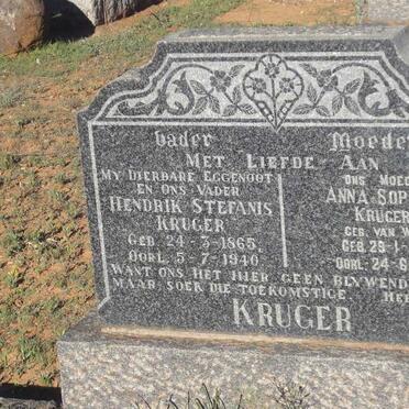 KRUGER Hendrik Stefanis 1865-1940 &amp; Anna Sophia VAN WYK 1867-1957