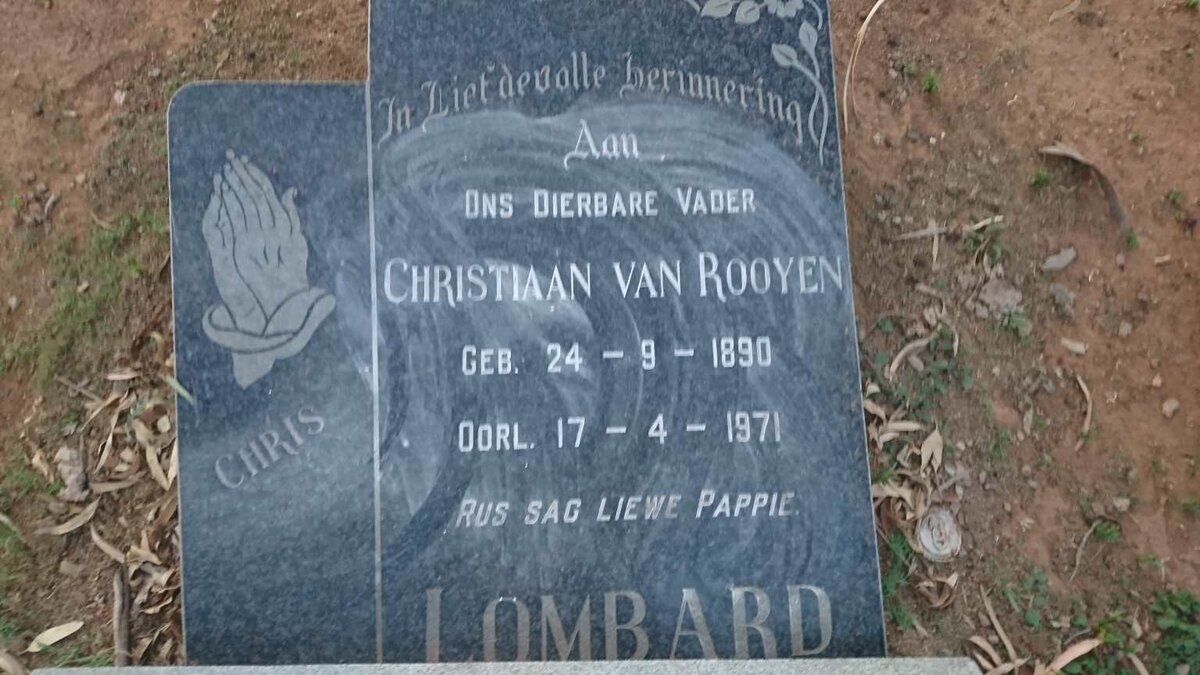 LOMBARD Christiaan van Rooyen 1890-1971