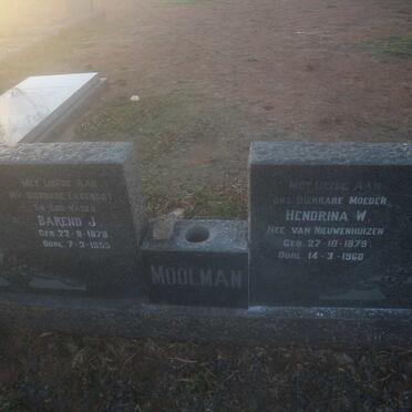 MOOLMAN Barend J. 1878-1955 &amp; Hendrina W. nee VAN NIEUWENHUIZEN 1879-1960