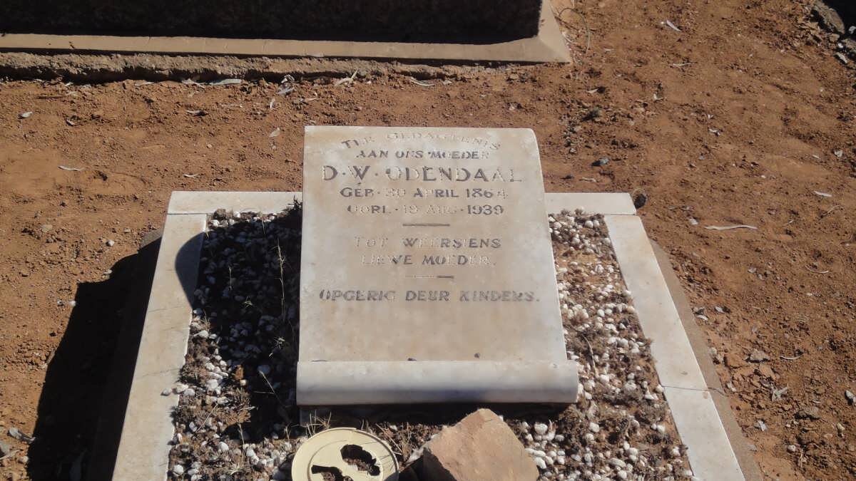 ODENDAAL D.V. 1864-1939