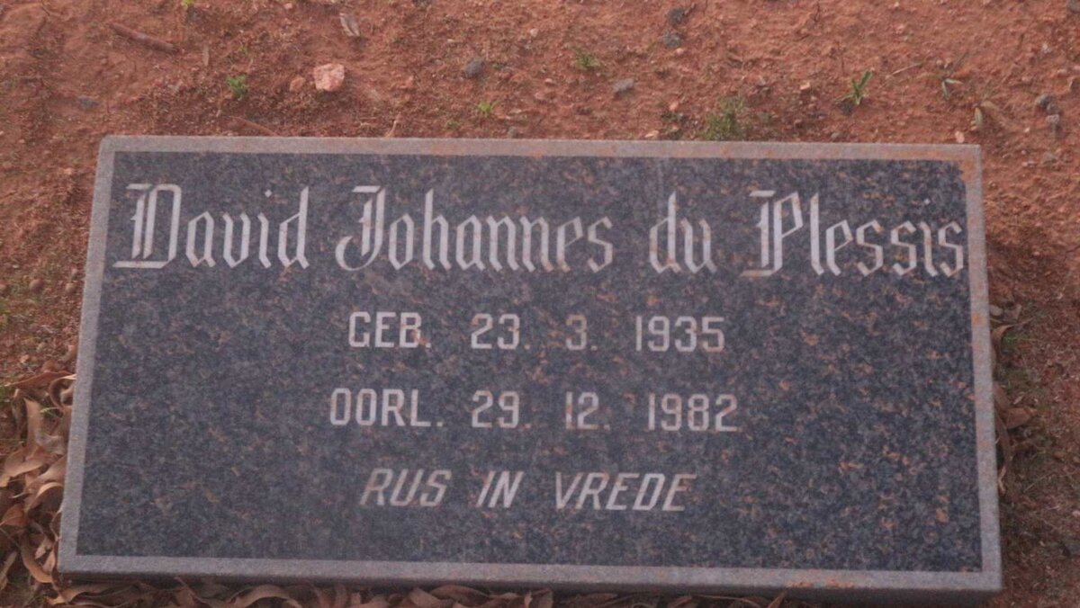 PLESSIS David Johannes, du 1935-1982
