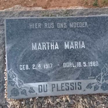 PLESSIS Martha Maria, du 1917-1960