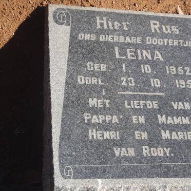 ROOY Lêina, van 1952-1953