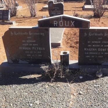 ROUX Hendrik Petrus 1914-1992 &amp; Martha Dorothea BEUKES 1920-1983