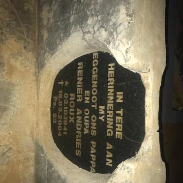 ROUX Renier Andries 1941-2004