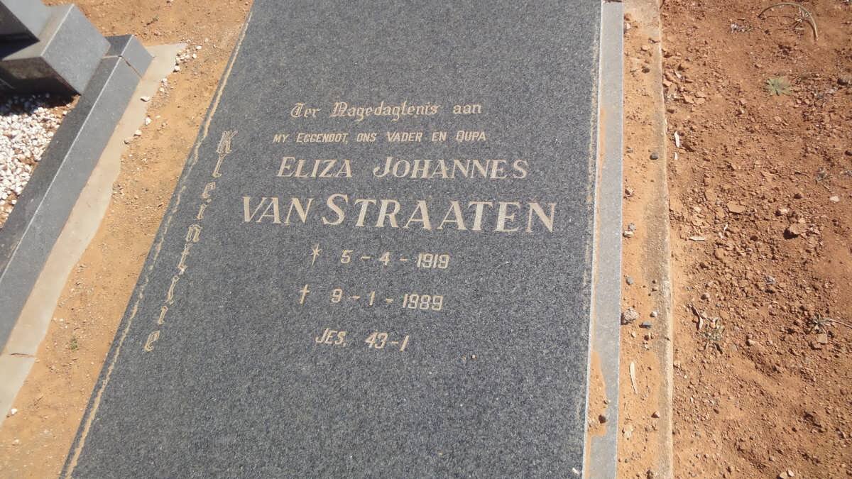 STRAATEN Eliza Johannes, van 1919-1989