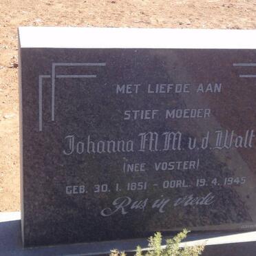 WALT Johanna M.M., v.d. nee VOSTER 1851-1945