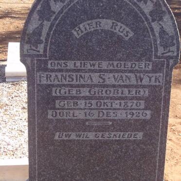 WYK Fransina S., van nee GROBLER 1870-1926