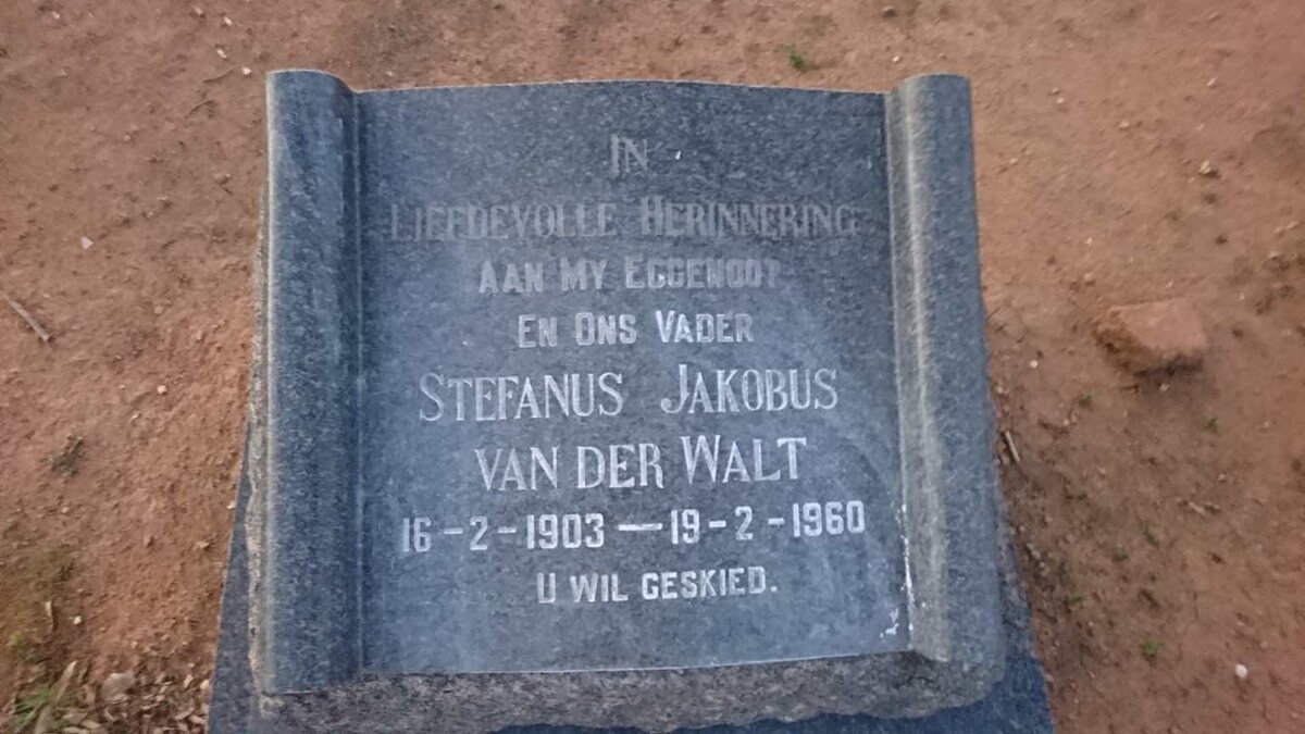 WALT Stefanus Jakobus, van der 1903-1960