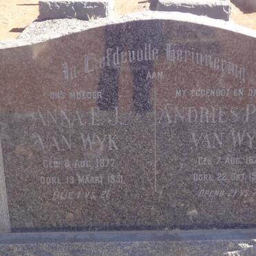 WYK Andries Petrus, van 1871-1948 &amp; Anna E.J. 1877-1951