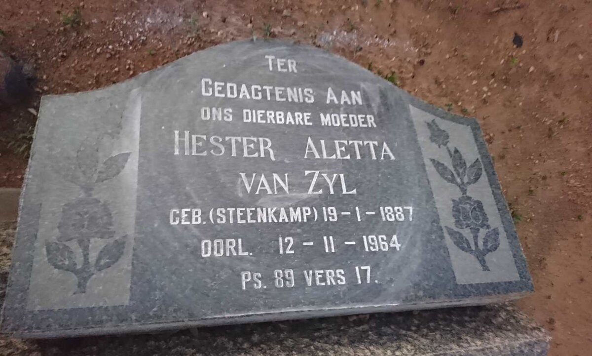 ZYL Hester Aletta, van nee STEENKAMP 1887-1964