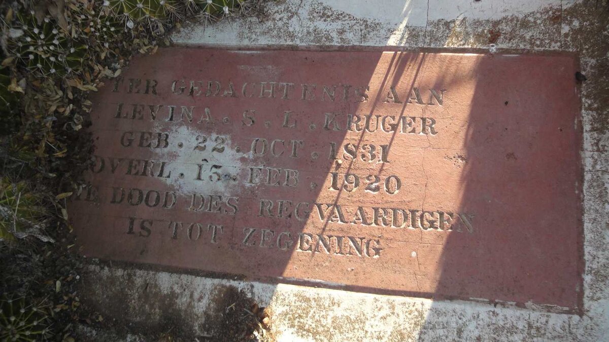 KRUGER Levina S.L. 1831-1920