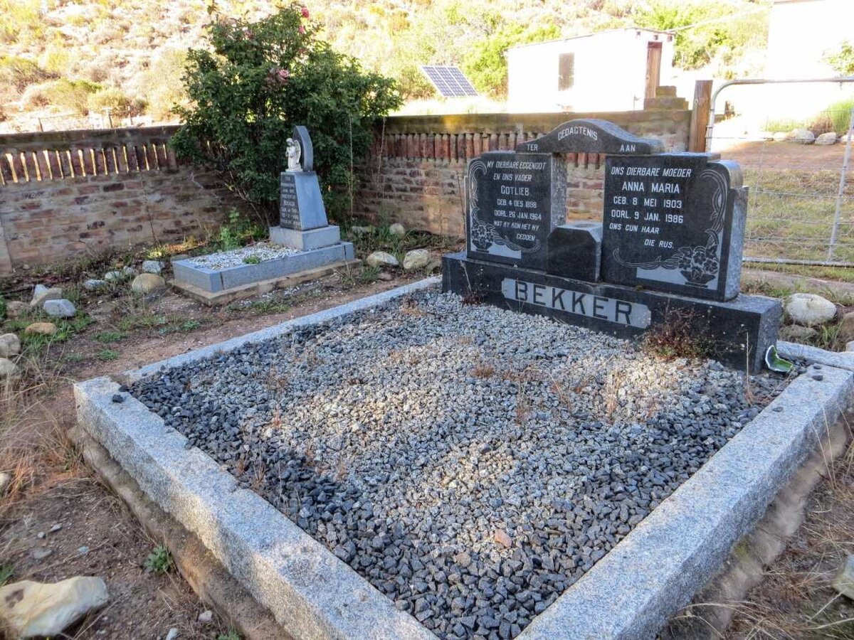 BEKKER Gotlieb 1898-1964 &amp; Anna Maria 1903-1986