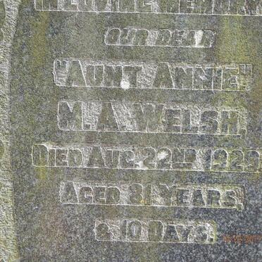 WELSH Millicent -1890 :: WELSH M.A. -1929