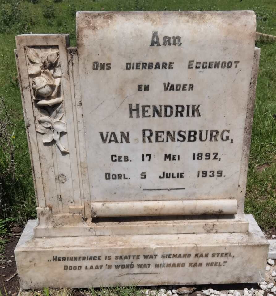 RENSBURG Hendrik, van 1892-1939