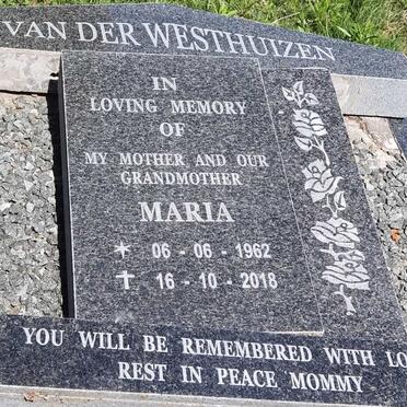 WESTHUIZEN Maria, van der 1962-2018