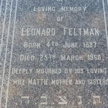 FELTMAN Leonard 1897-1960